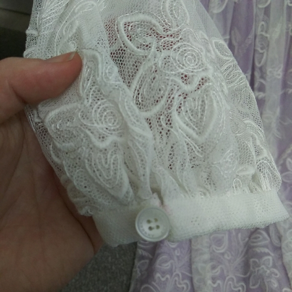 NWT Sz 6 Burberry White Lace and Lavender Dress - Picture 15 of 16